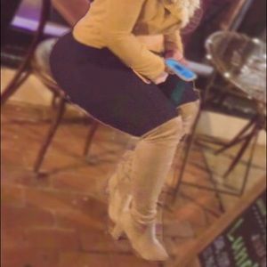 Taupe Over the Knee Boots